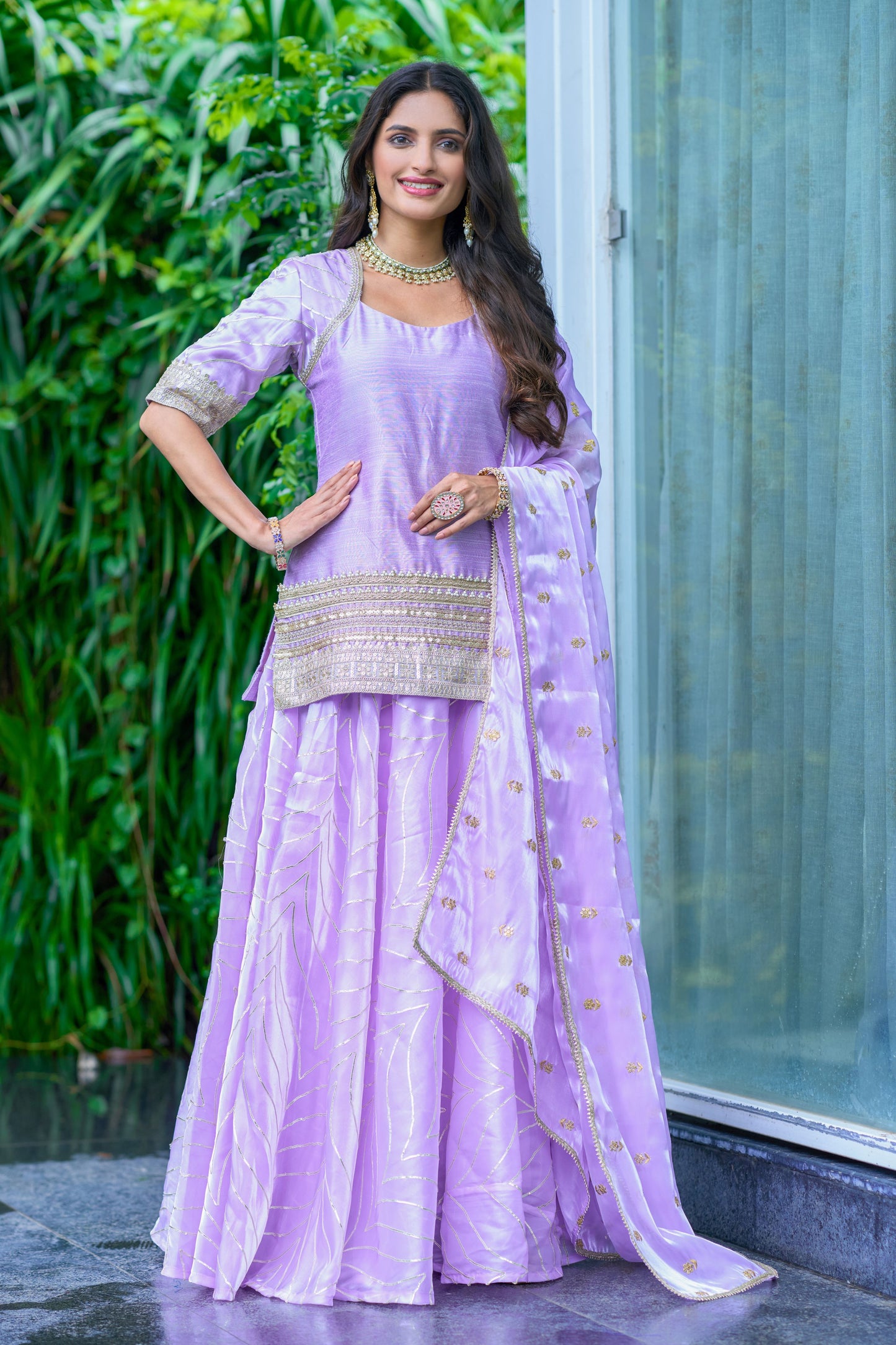 Odette Purple Gota Lehanga