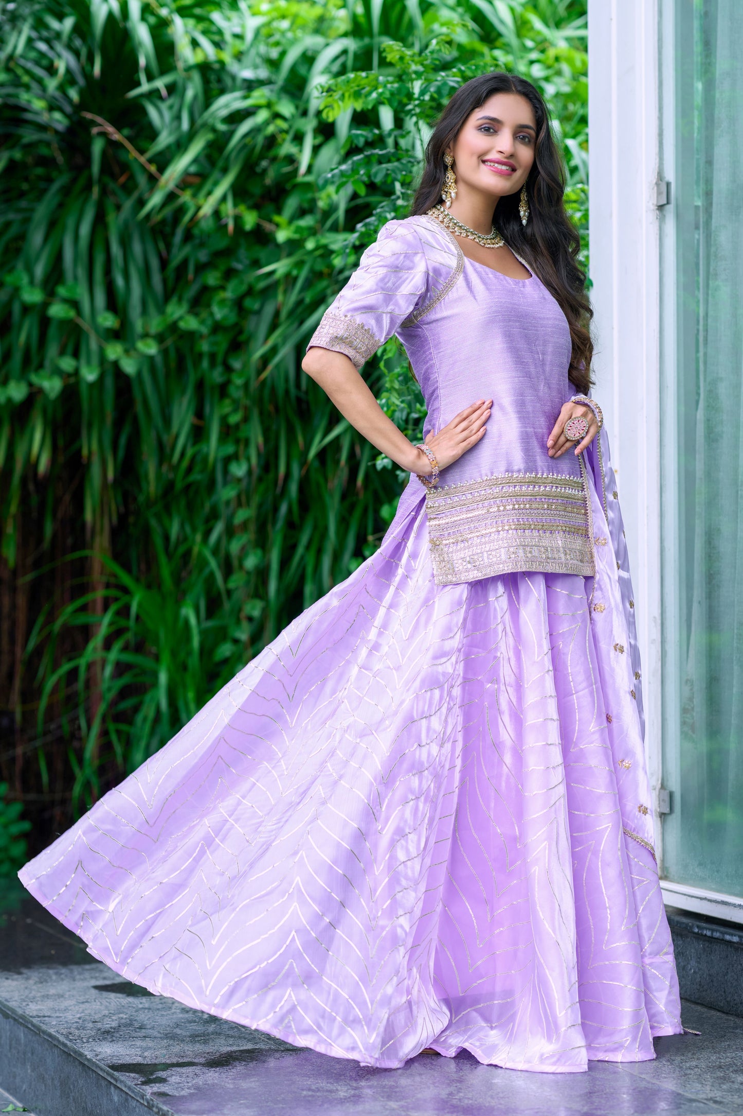 Odette Purple Gota Lehanga