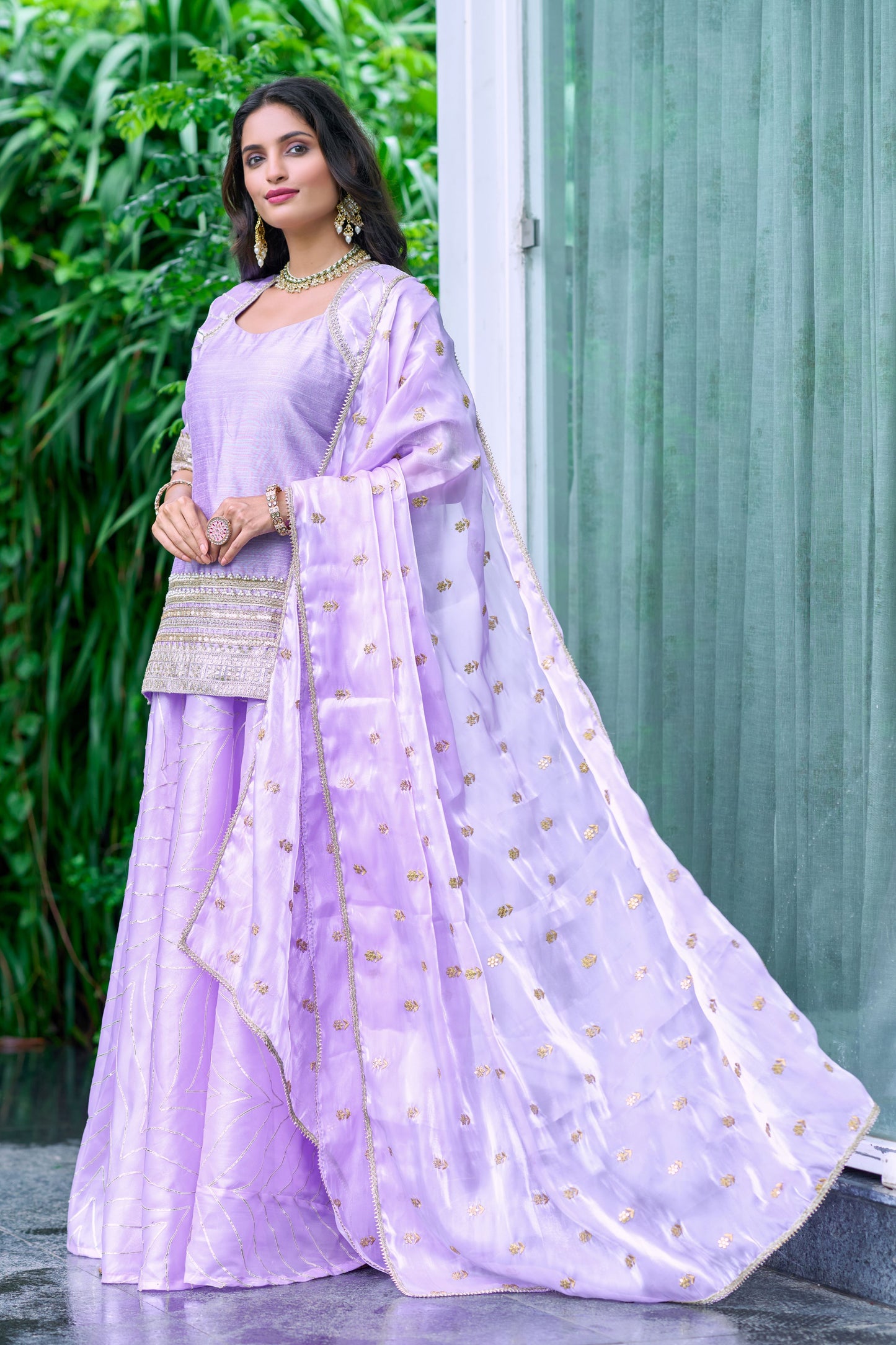 Odette Purple Gota Lehanga