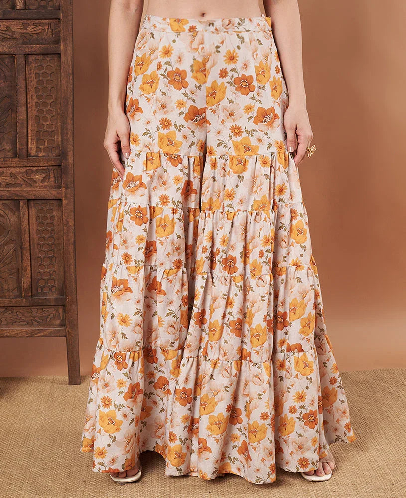 Buy Ginger Mehandi Sharara Set