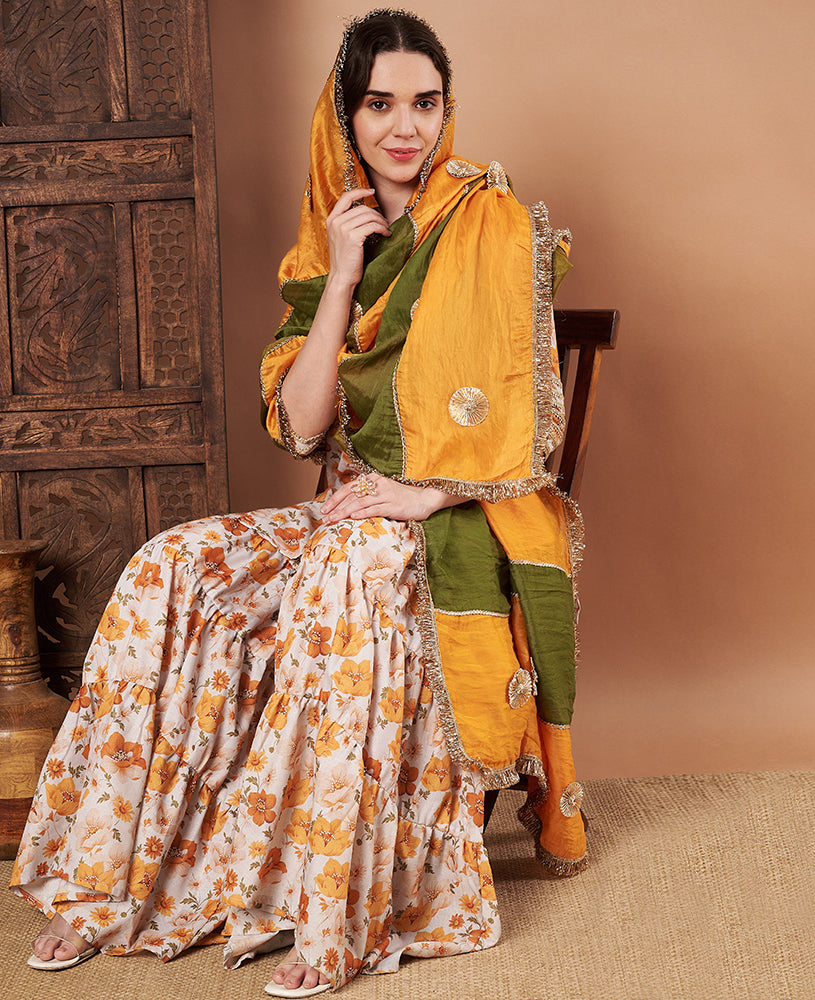 Ginger Mehandi Sharara Set