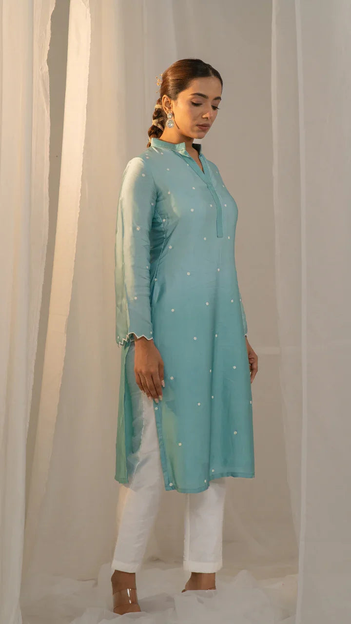 Buy Cotton Modal Satin Varyali Elegant Kurta and Pant Set