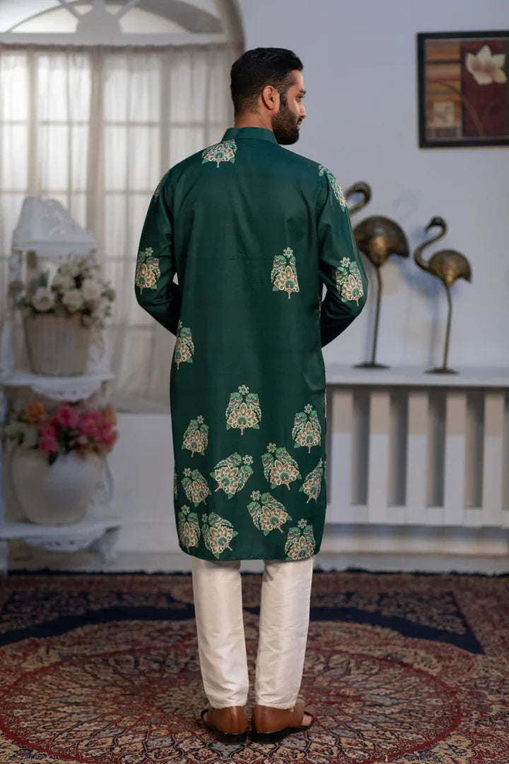 Buy Forest Green Sparrow Digital Kurta