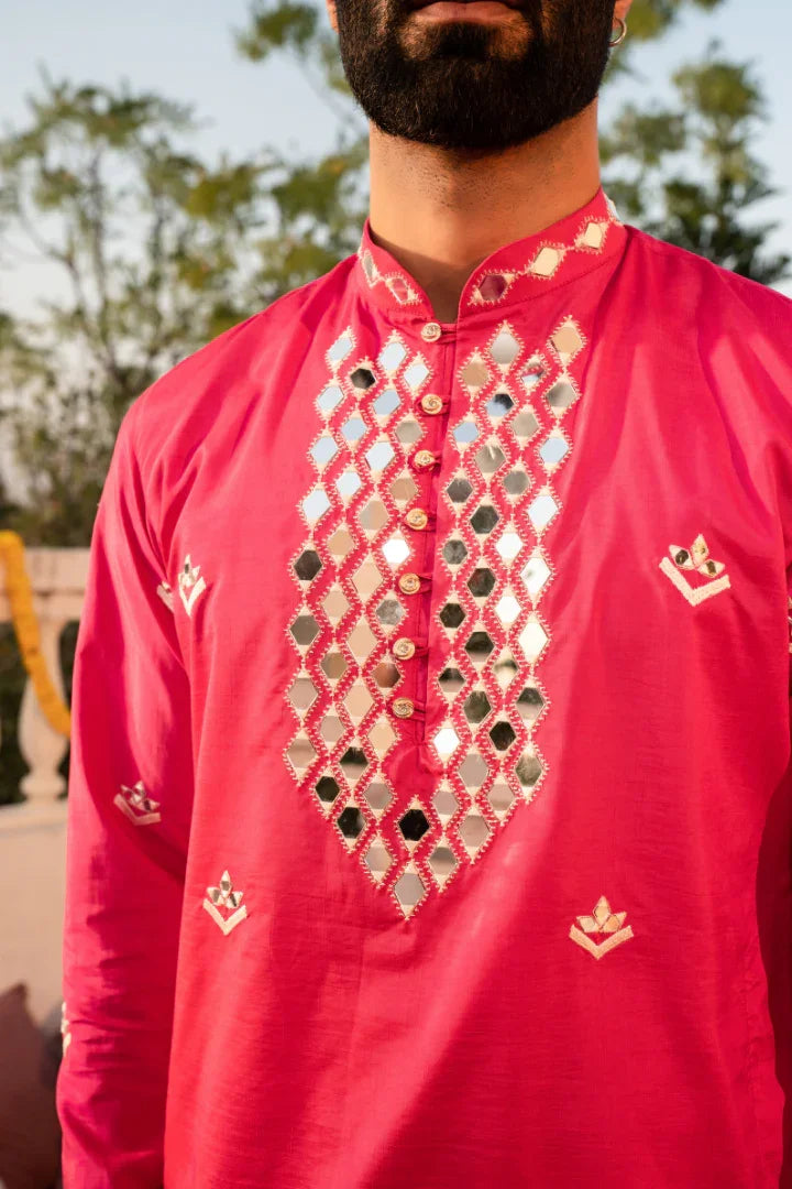 Buy Fuscia Pink Kanch Kurta
