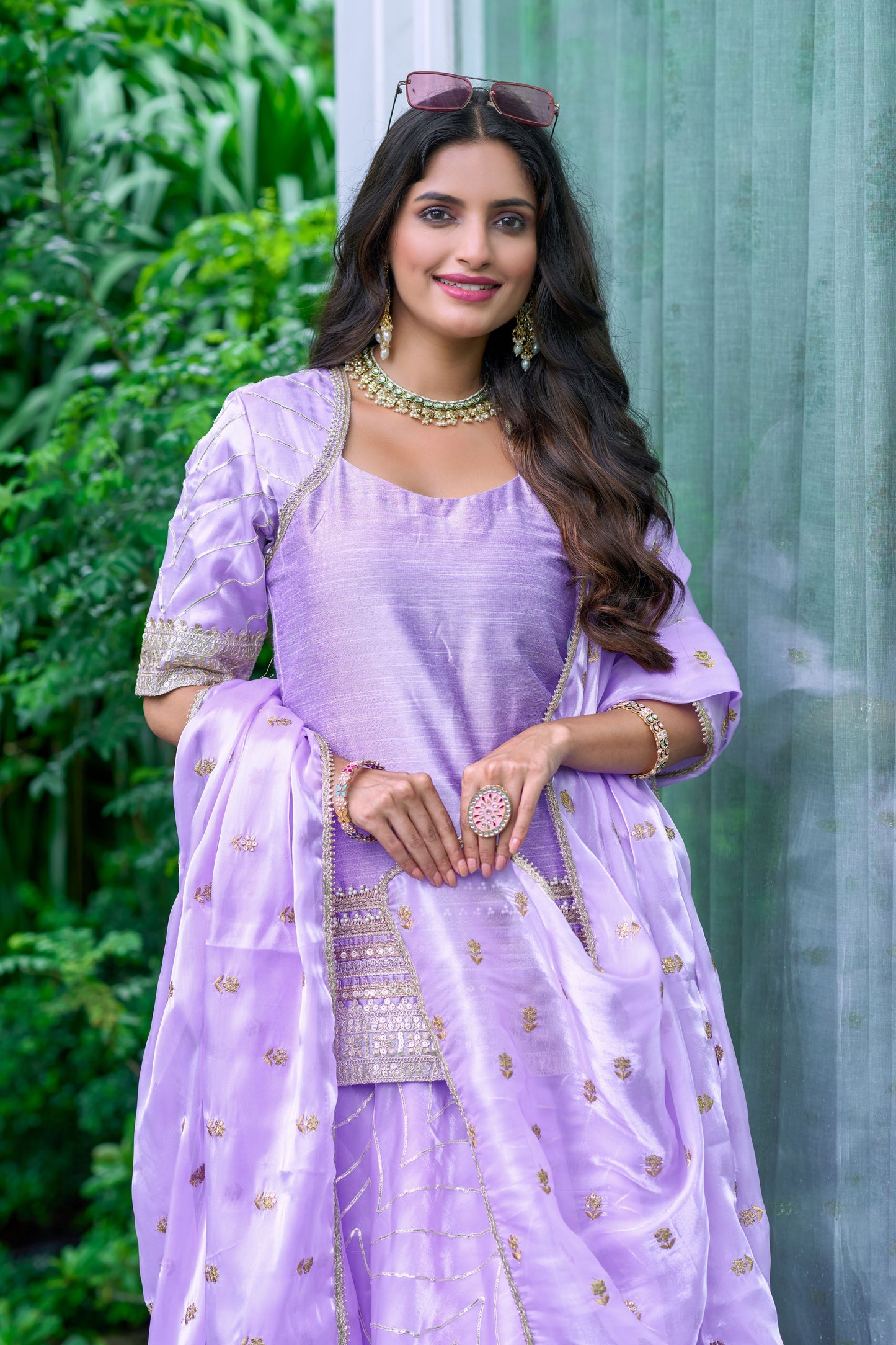 Odette Purple Gota Lehanga