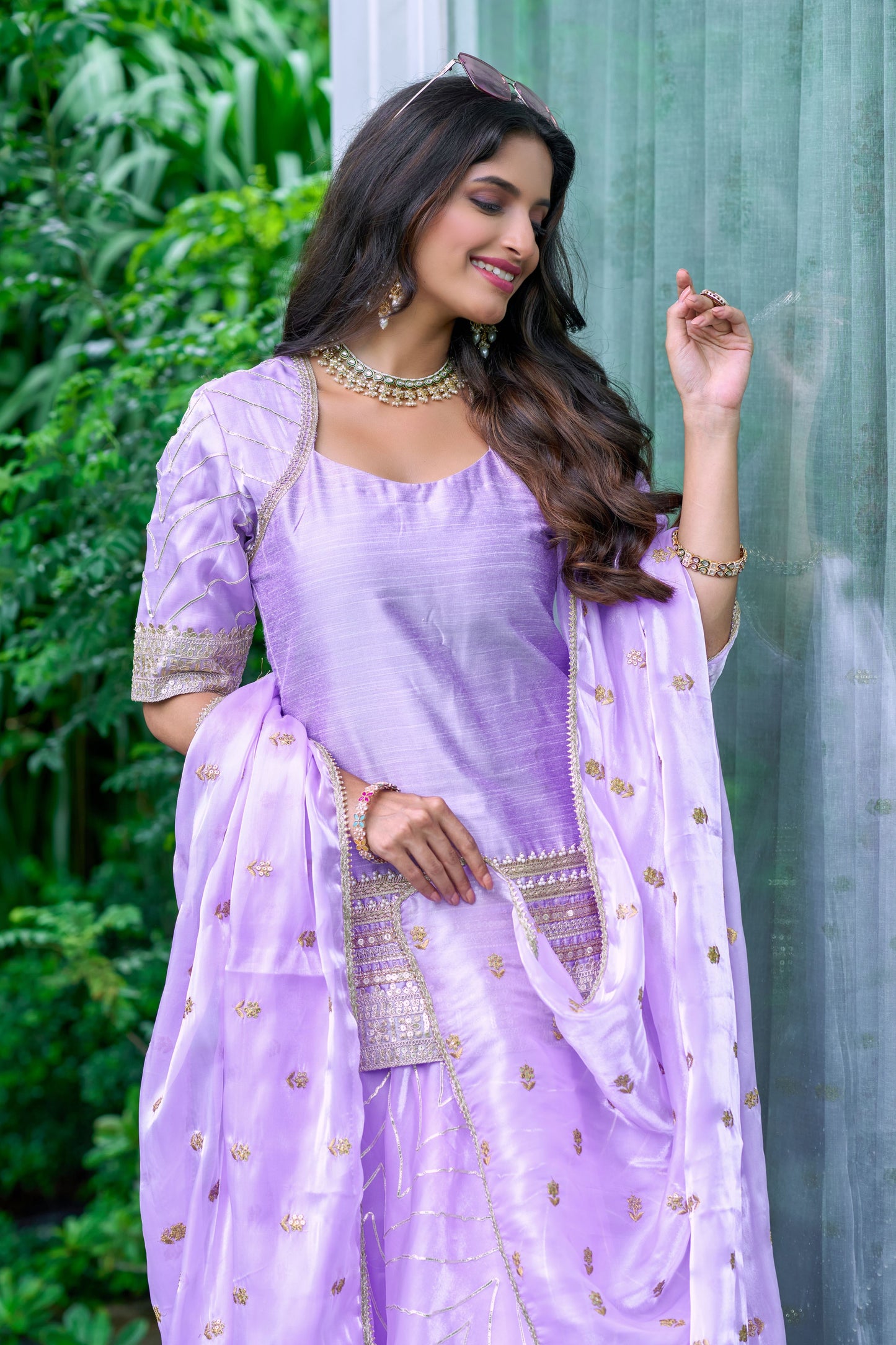Odette Purple Gota Lehanga