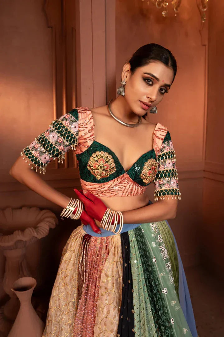 Buy Devi Inayat Silk and Georgette Lehenga