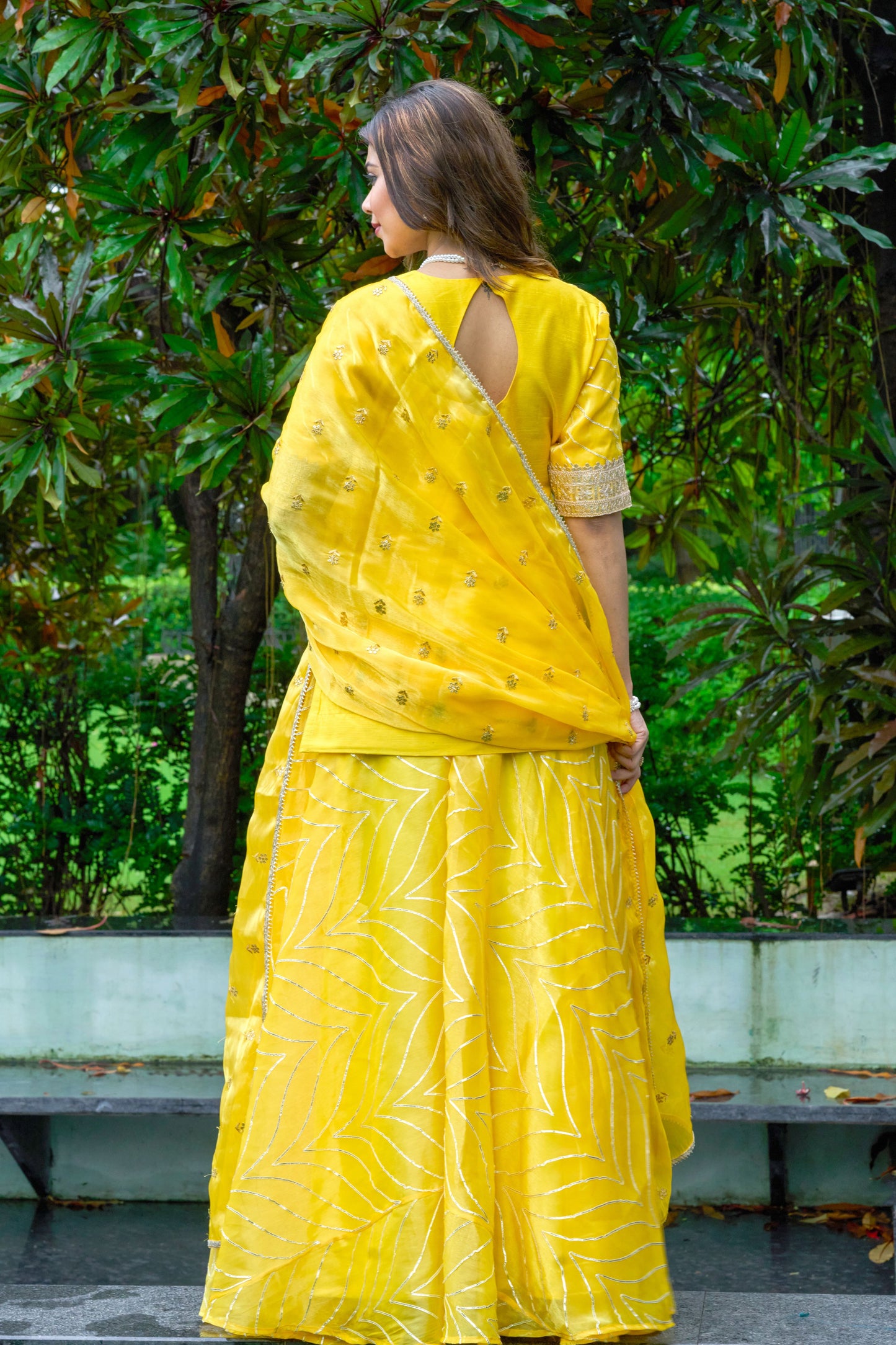 Amber Yellow Gota Lehanga