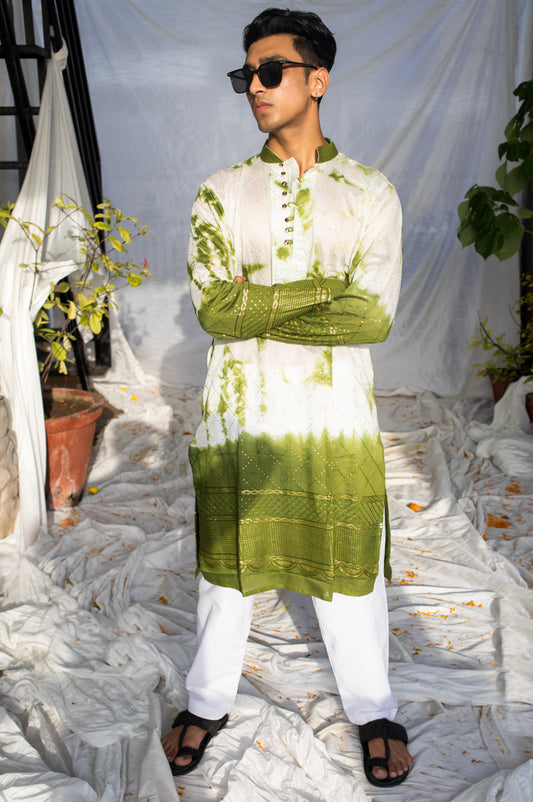 Stylish Green Batik Kurta