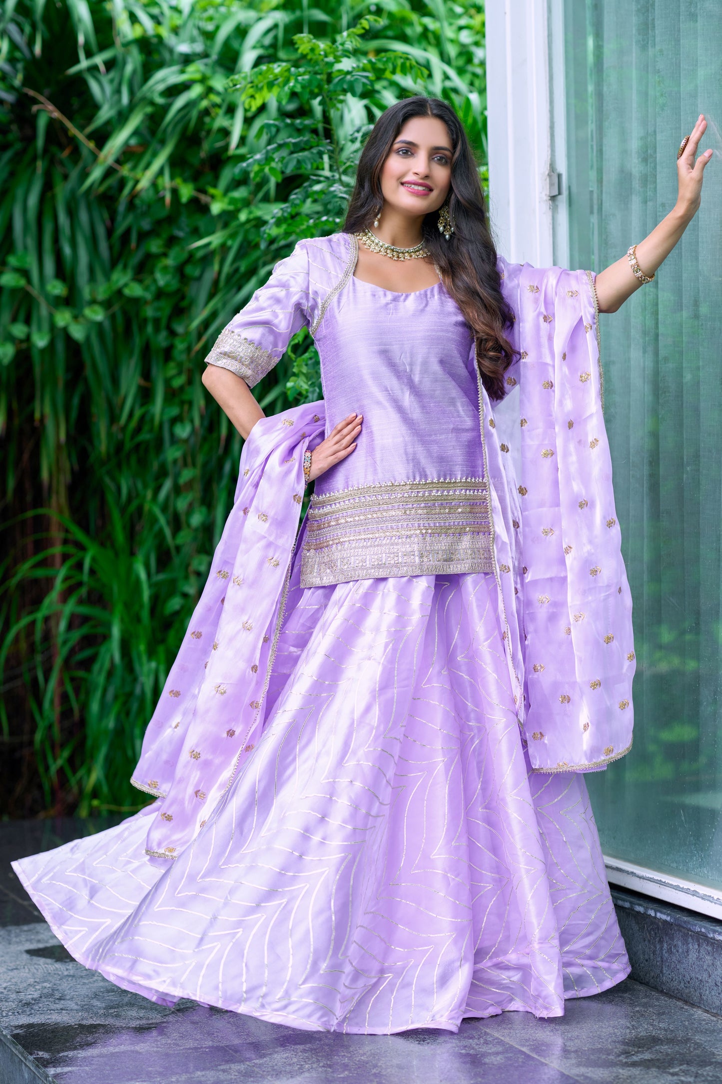 Odette Purple Gota Lehanga