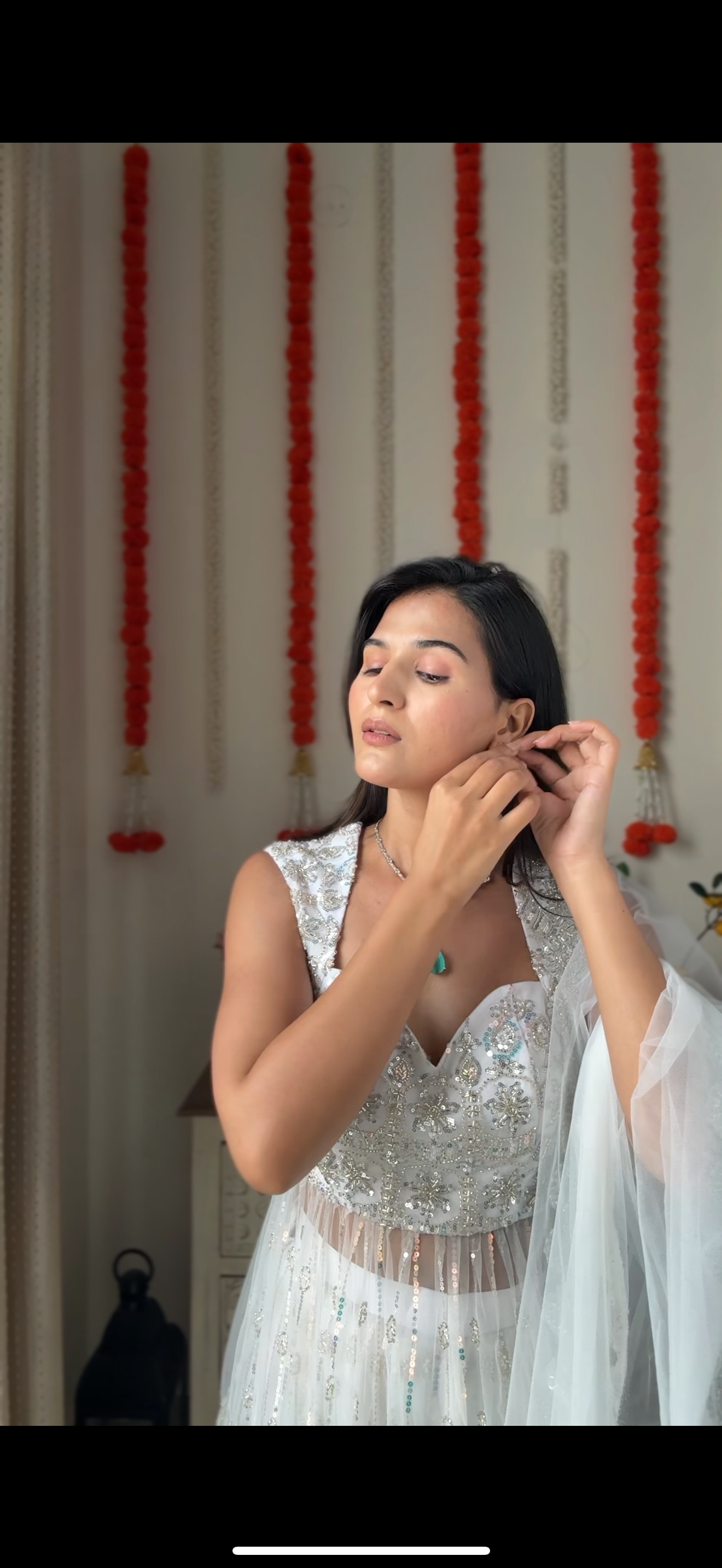 Moti White kurta Plazo with Dupatta