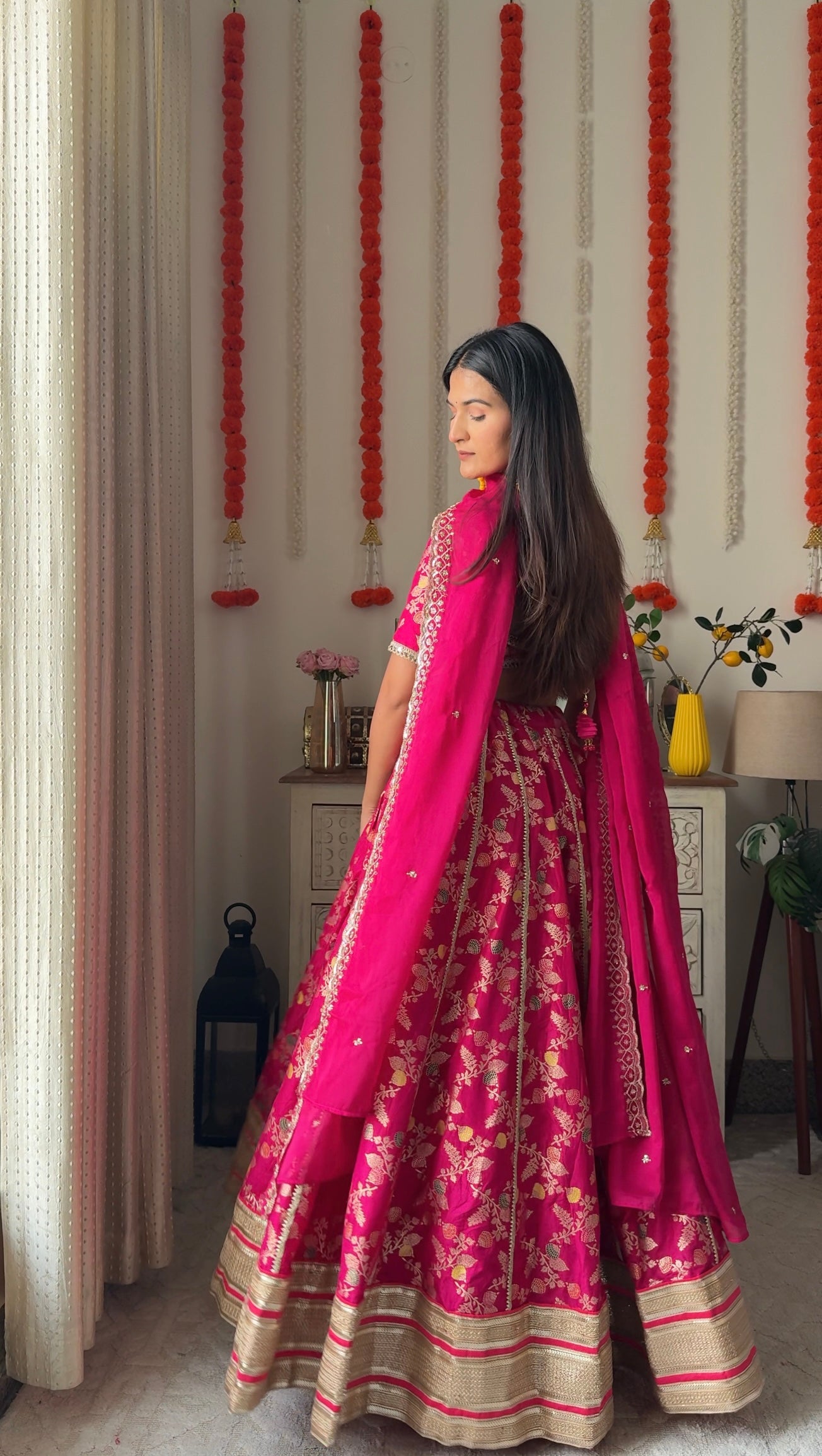 Baby Pink Blossom Lehanga Blouse Dupatta