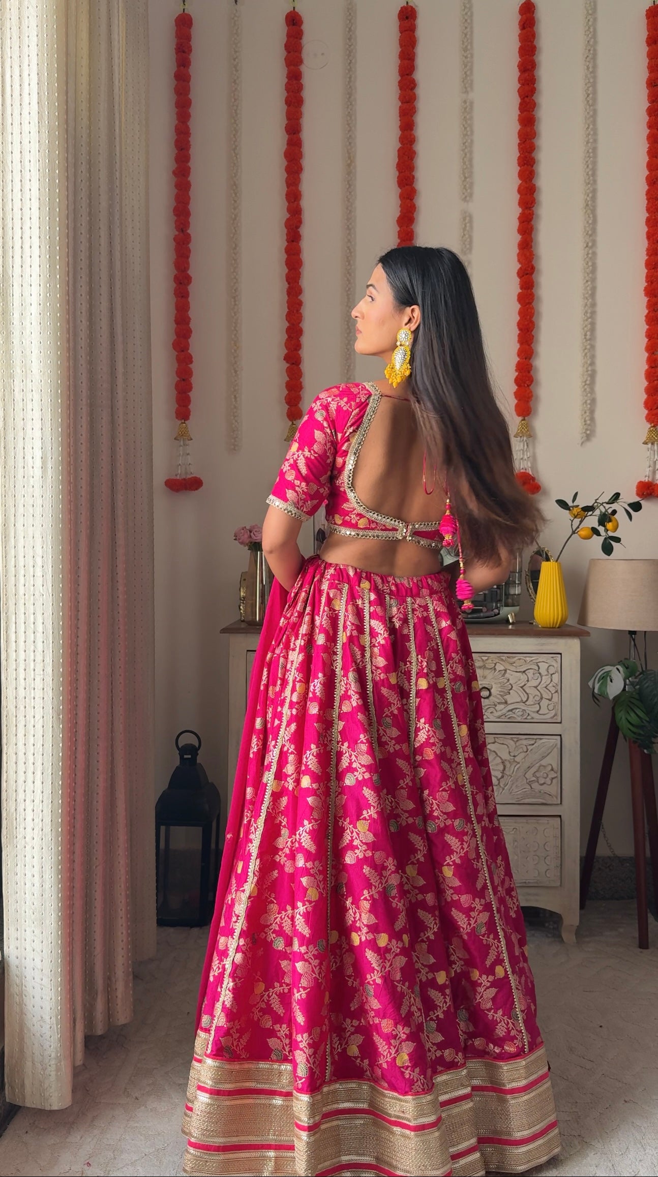 Baby Pink Blossom Lehanga Blouse Dupatta