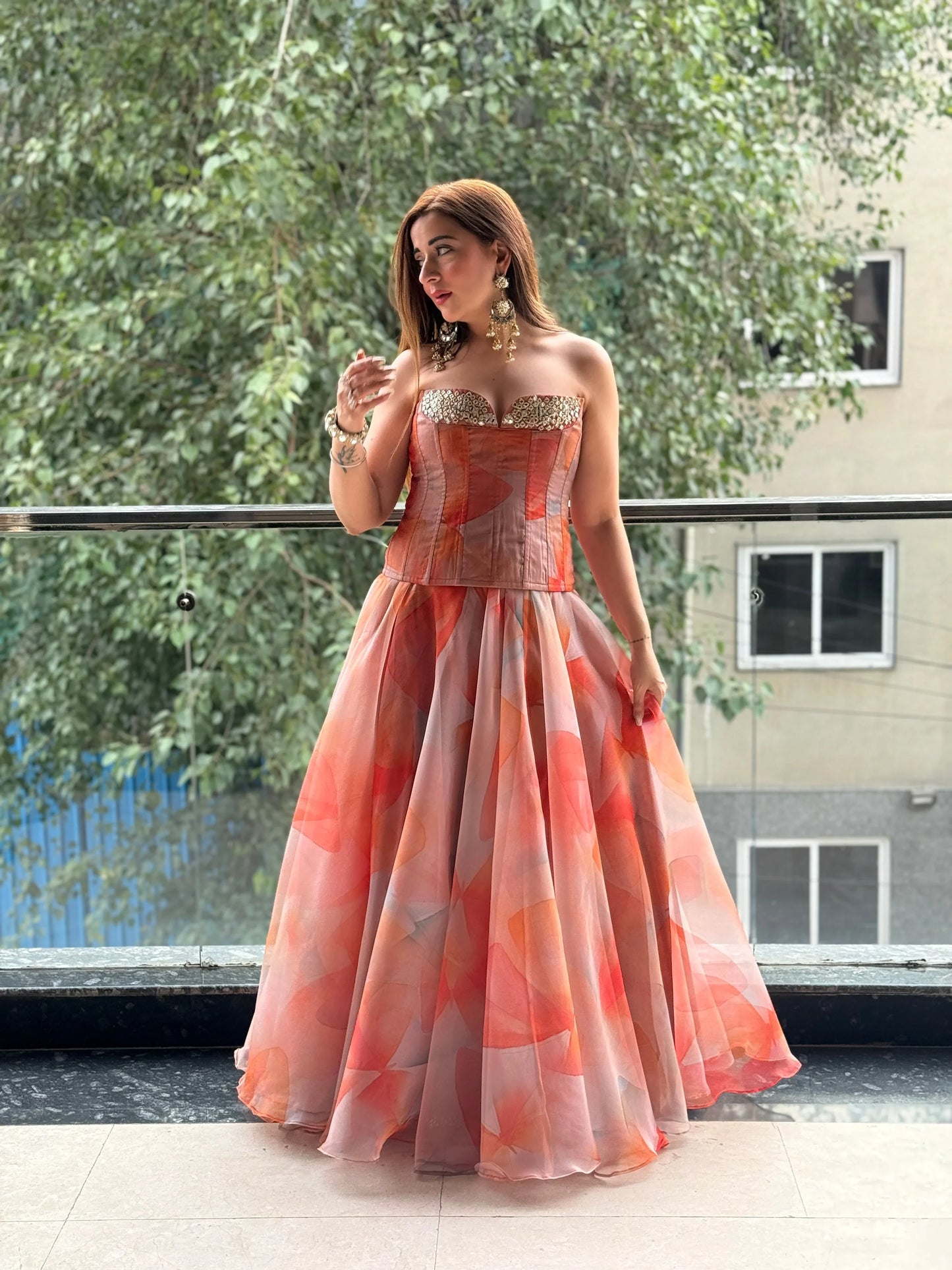 Buy Floral Corset With Sequence