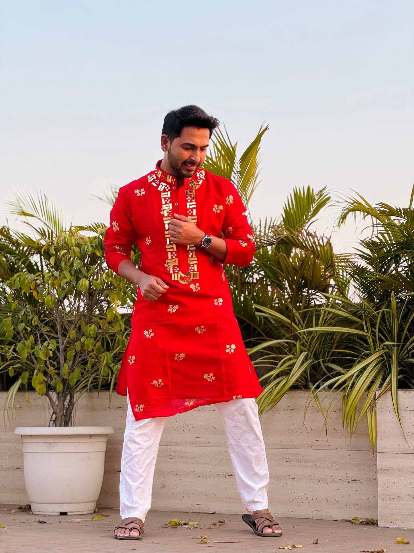 Laal Kasab Embroidery Kurta