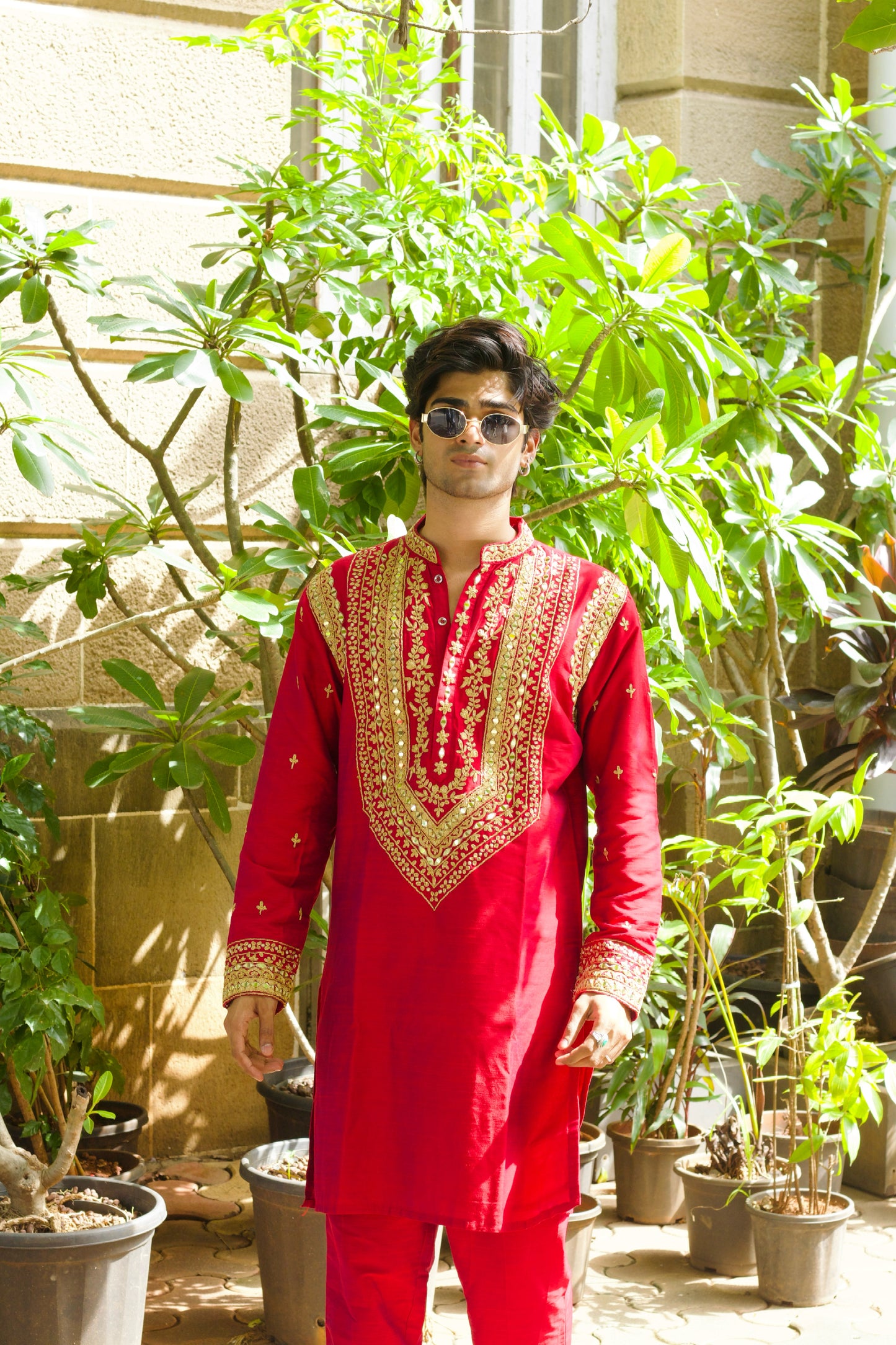 Strawberry Zardosi Kurta And Dupatta