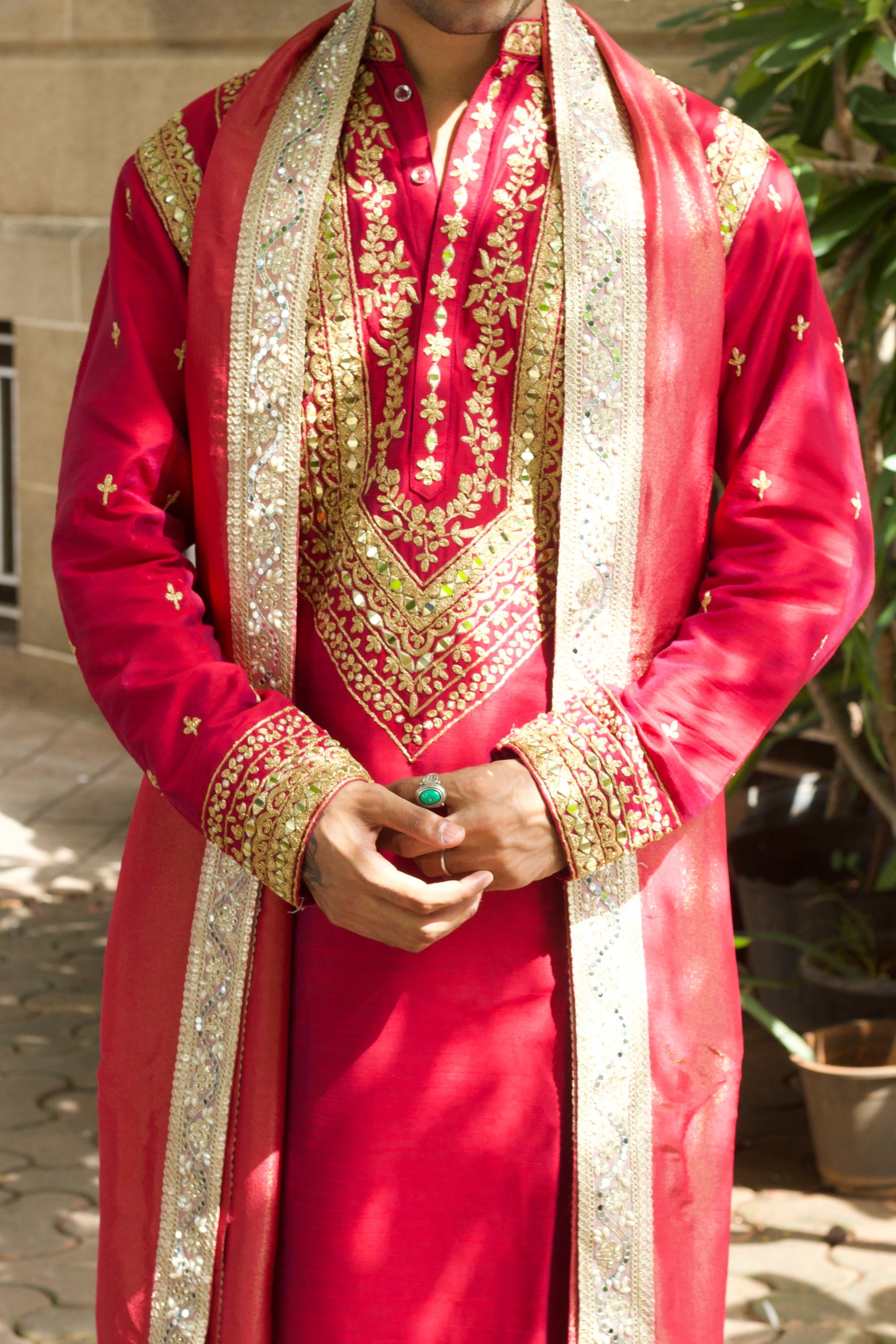 Strawberry Zardosi Kurta And Dupatta
