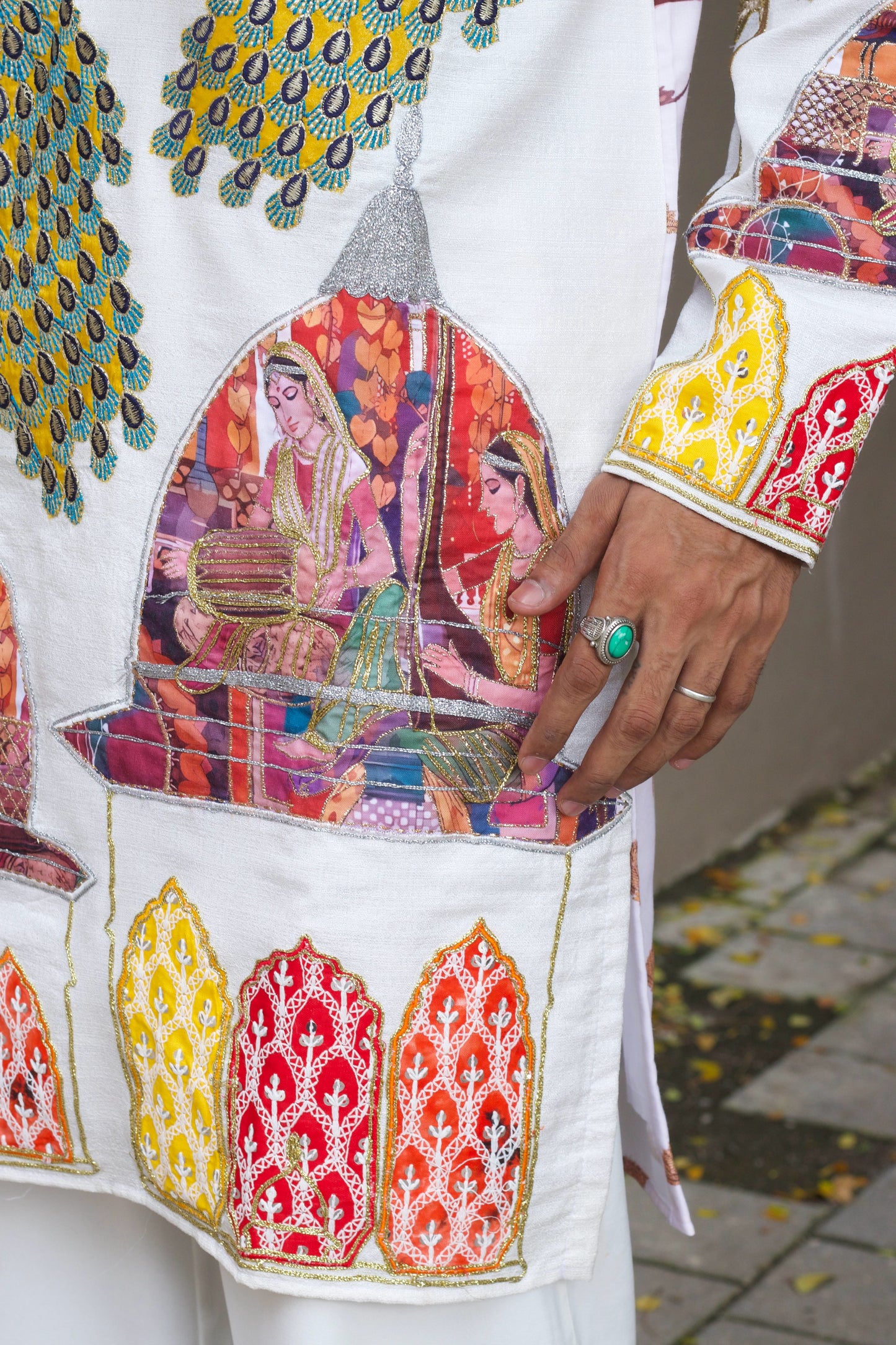 White peacock all over patch work