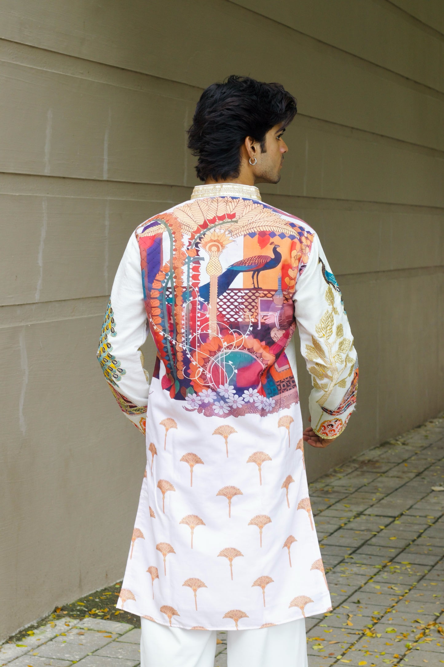 White peacock all over patch work