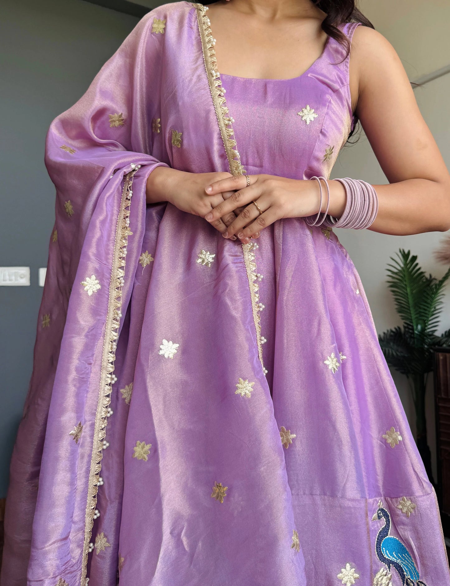Buy Lilac Purple Peacock Anarkali