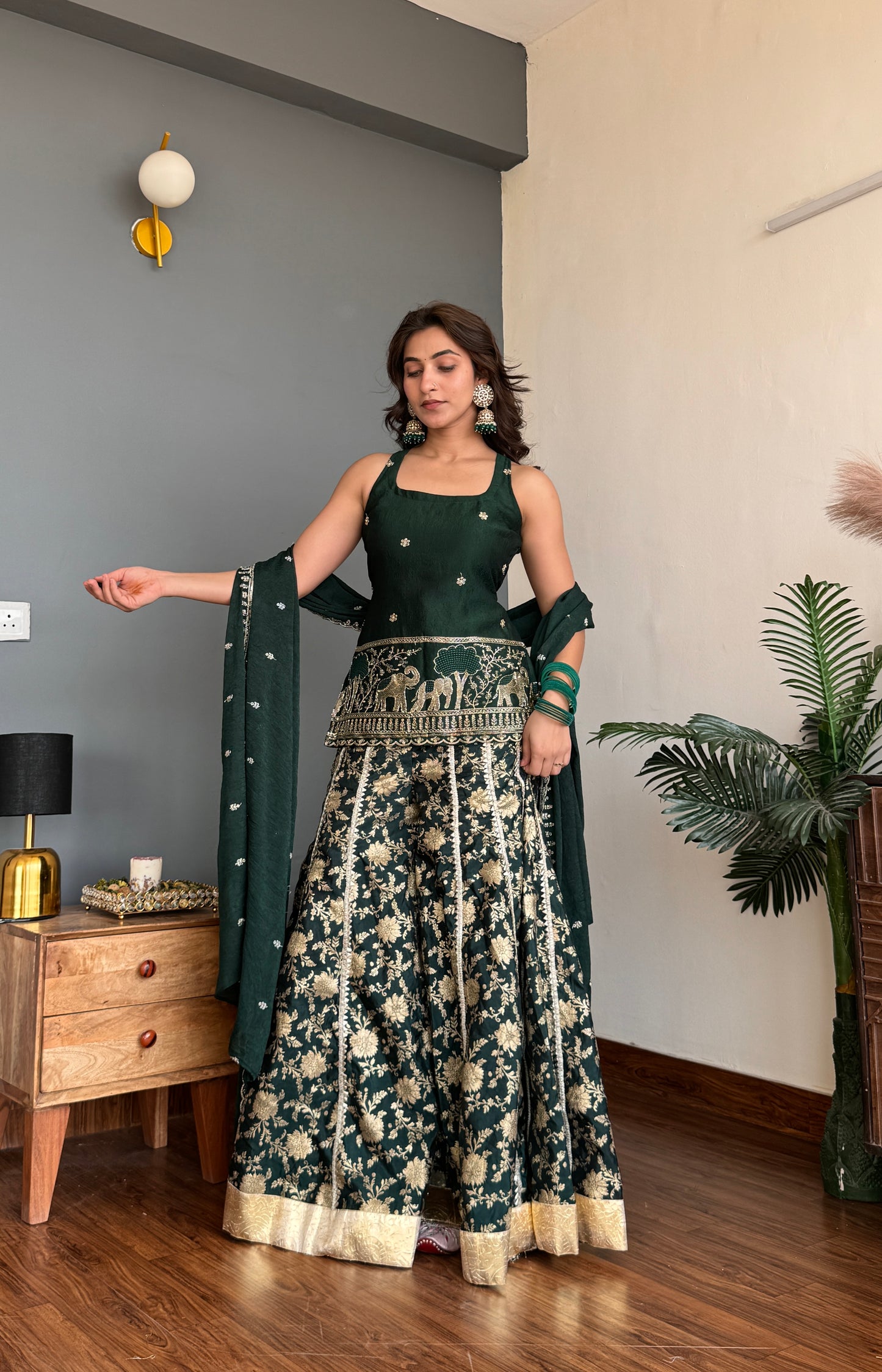 Vanra Emerald Plazzo set