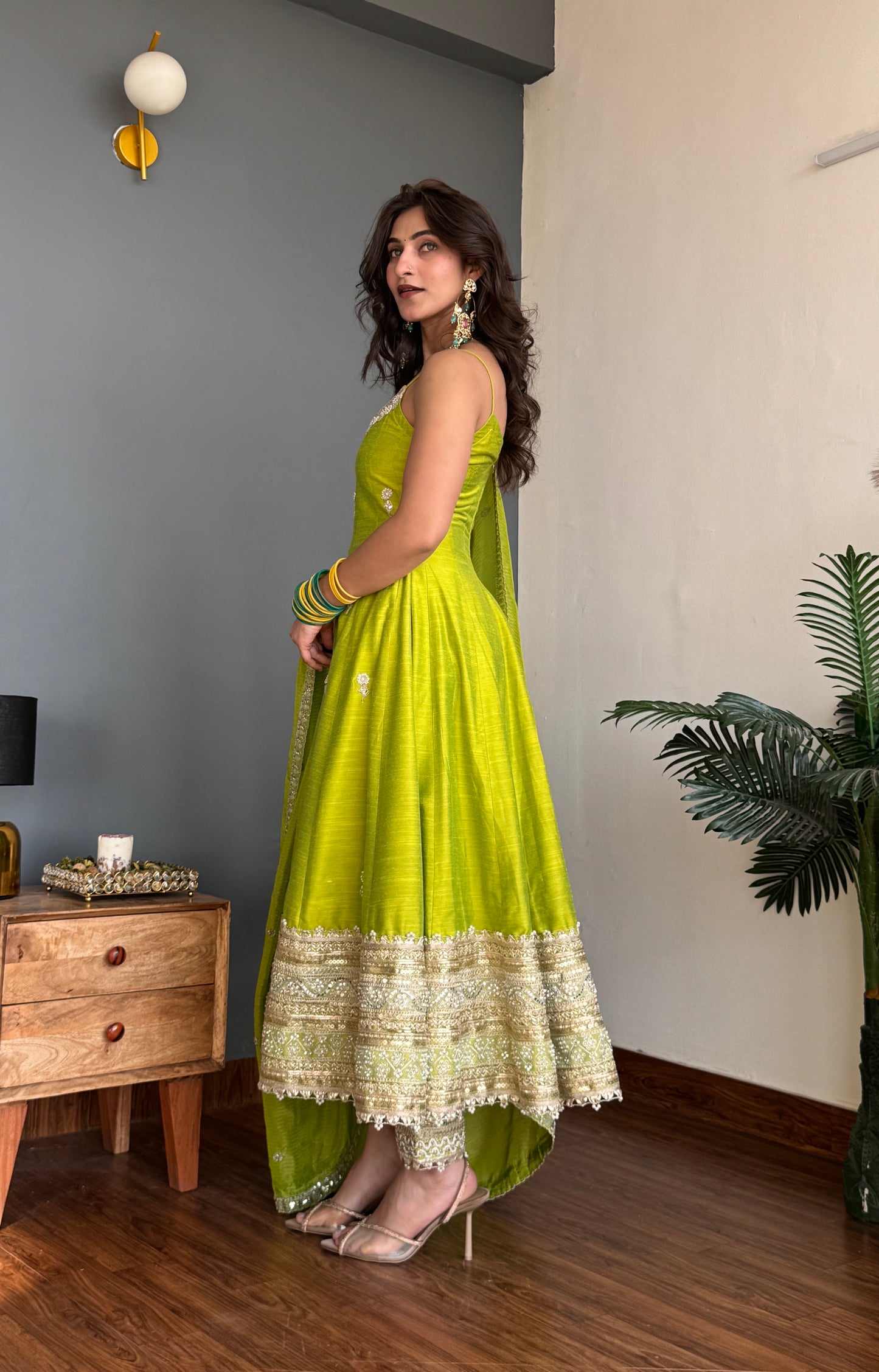 Aarika Lime Green Anarkali Set