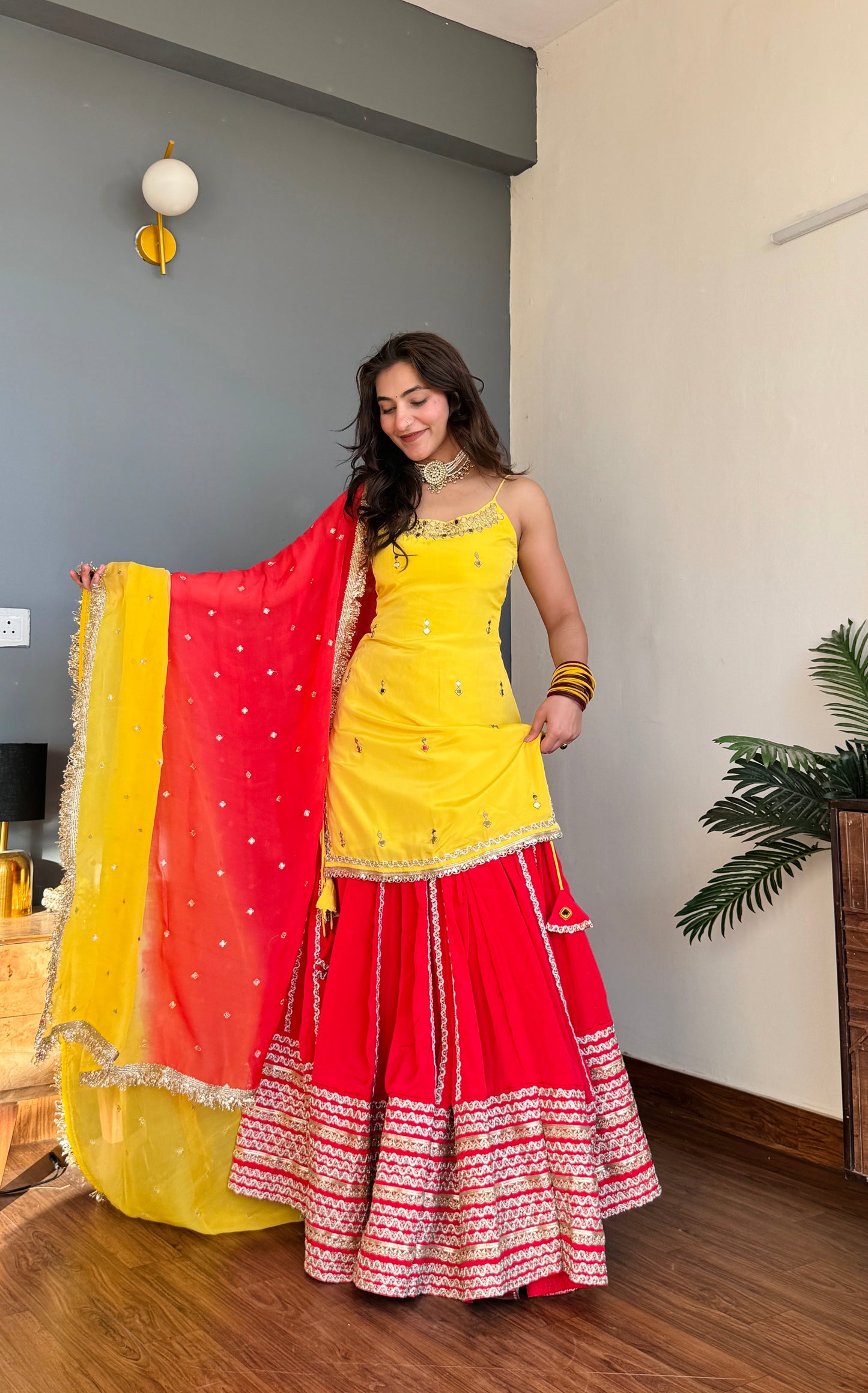 Peela Patakha Lehenga