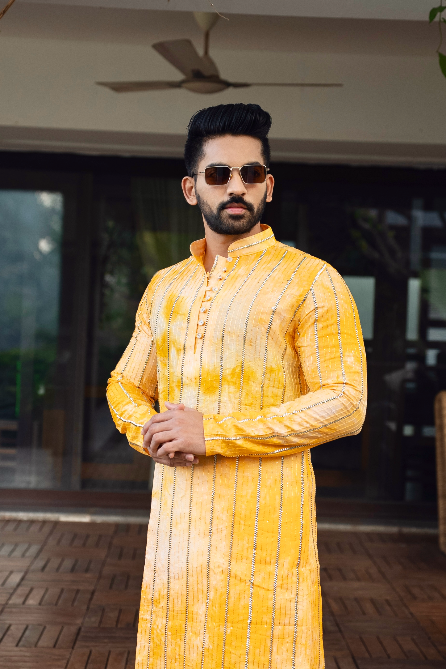 Daffodil Gota Mens kurta