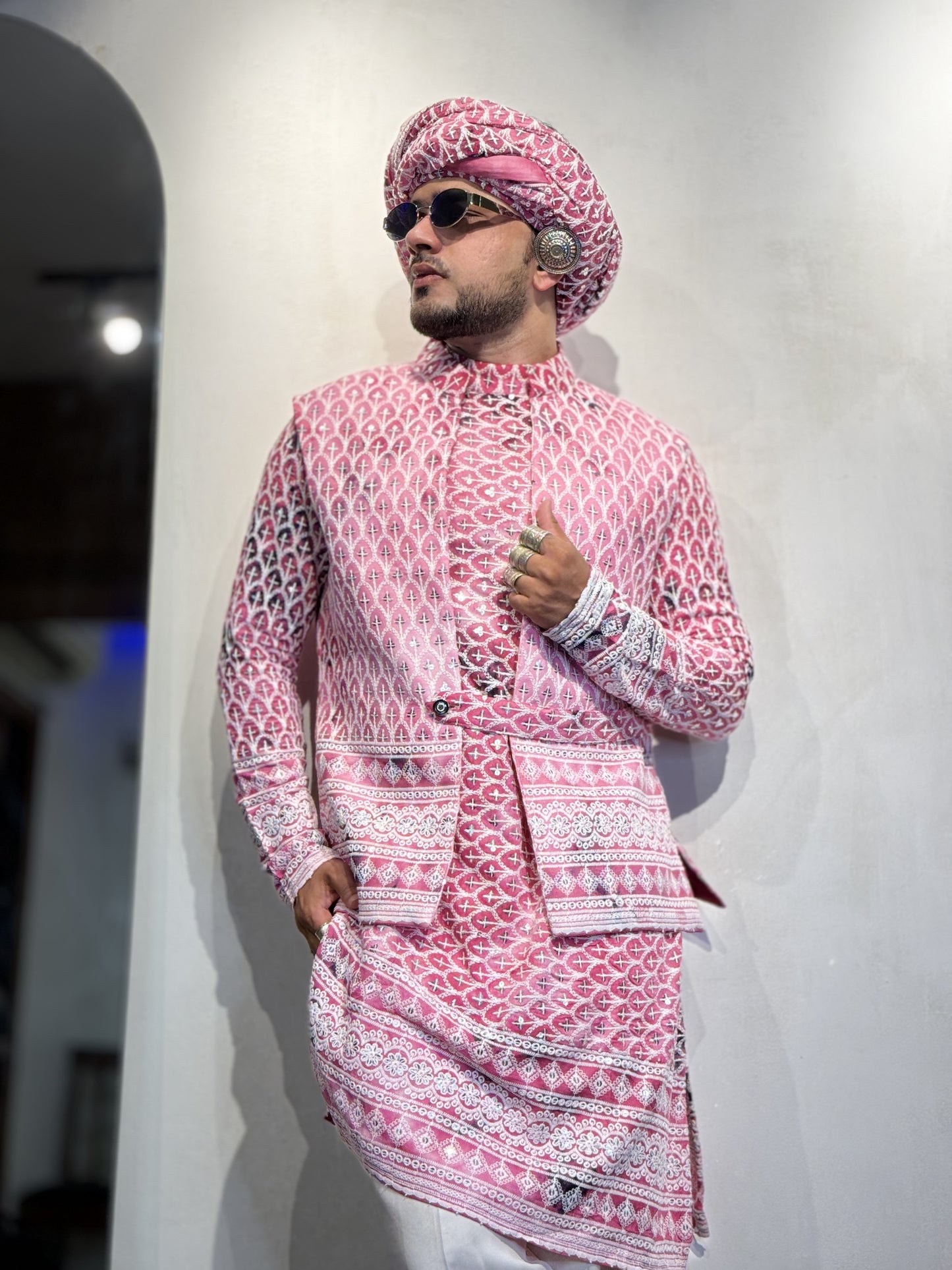 Gulabi Pink Koti Kurta
