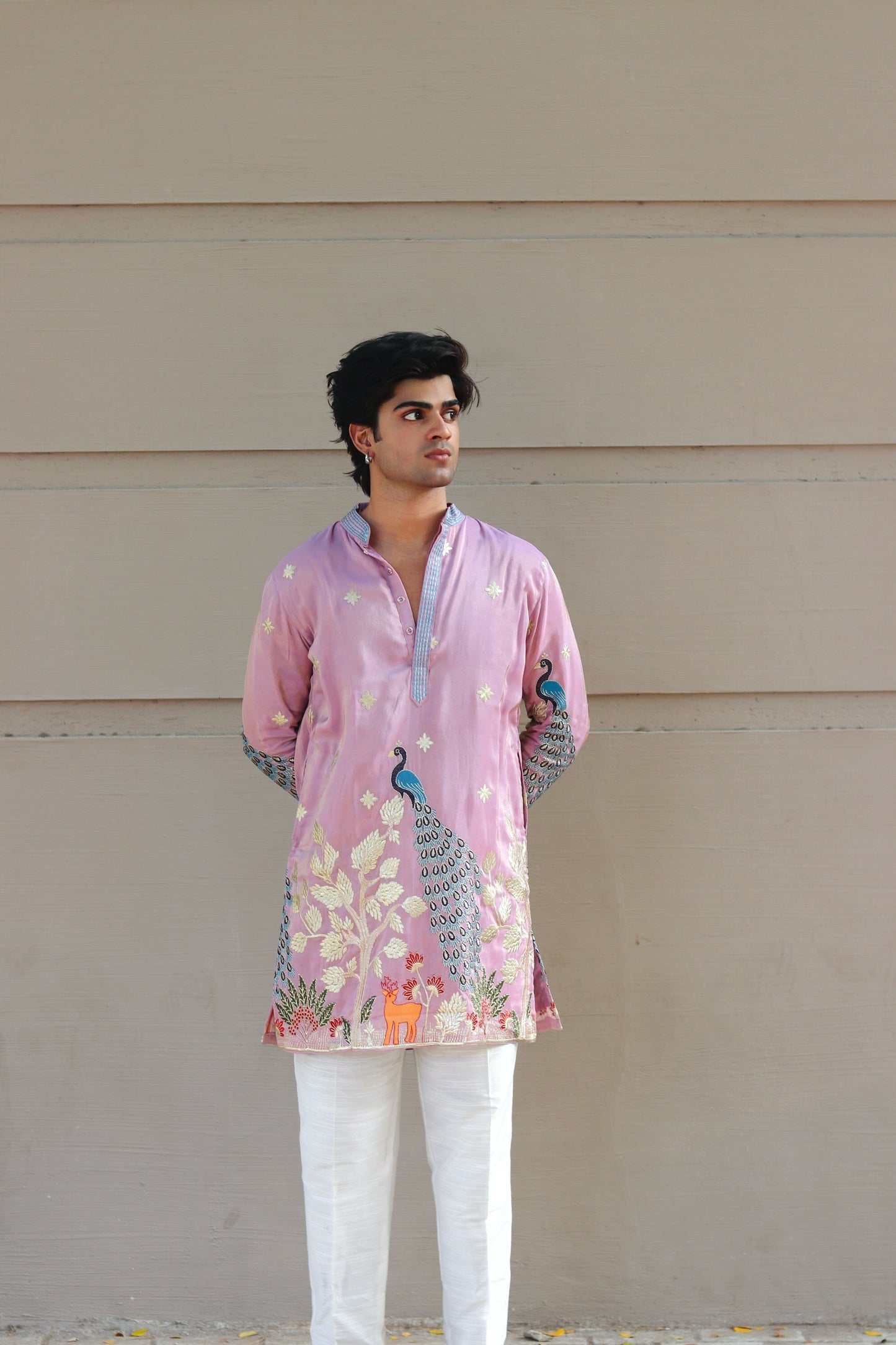 Rose Purple Rangeela Mor Kurta With Koti