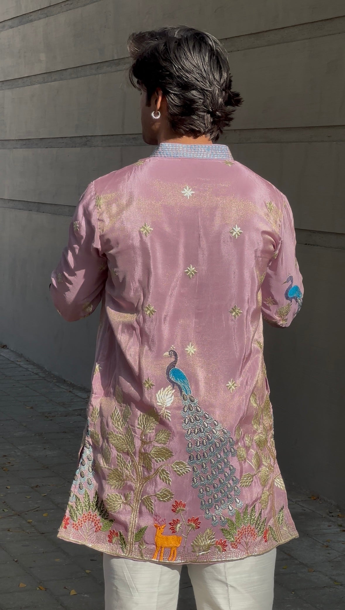 Rose Purple Rangeela Mor Kurta With Koti