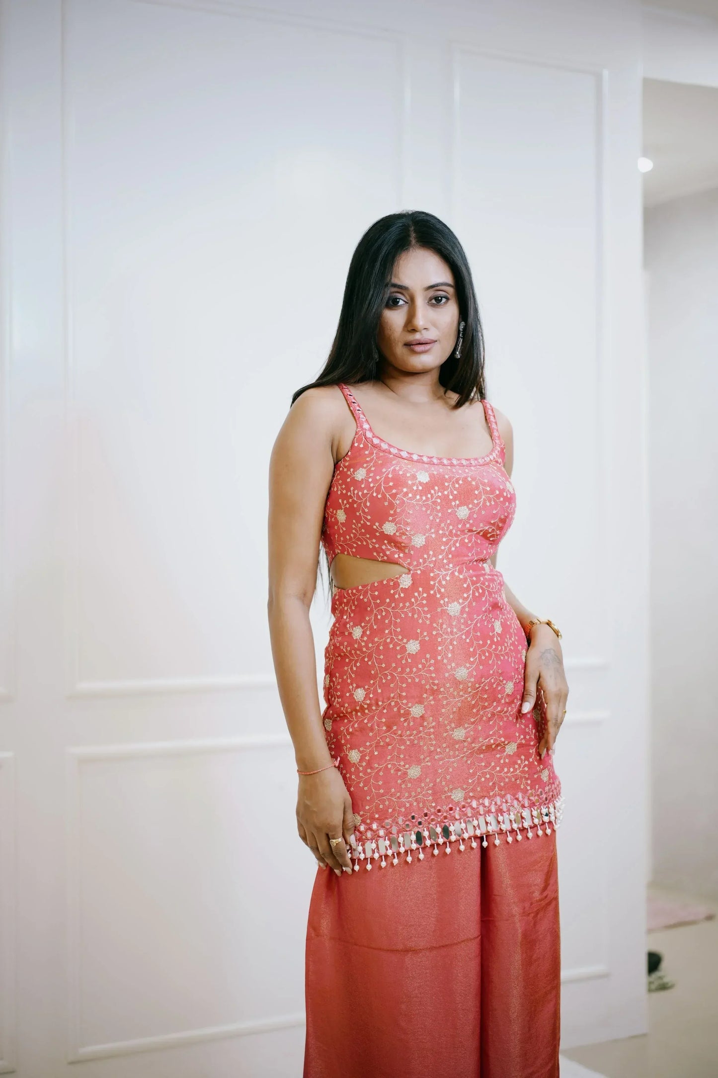 Buy Alaya mefil Crimson Kurta Sharara Set