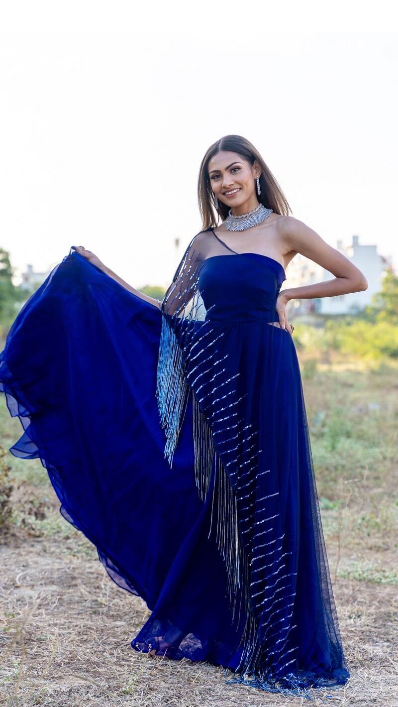 Royal blue clearance net gown