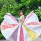 Multicolour Chand Embriodery Lehanga With Mirror Blouse