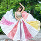 Multicolour Chand Embriodery Lehanga With Mirror Blouse