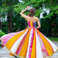 Old Marigold Corset With Multi Lehanga