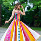 Old Marigold Corset With Multi Lehanga