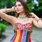 Old Marigold Corset With Multi Lehanga