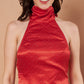 Red Siroski Satin Frock
