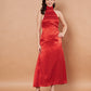 Red Siroski Satin Frock