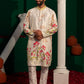 Elegant Lotus and Cattle Motif Printed Embroidered Kurta for Men