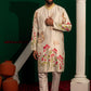 Elegant Lotus and Cattle Motif Printed Embroidered Kurta for Men