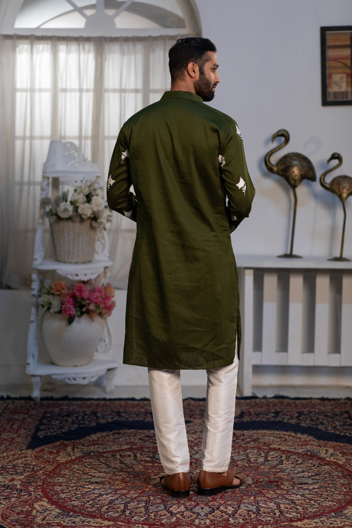 Oliver White Embroidered Kurta