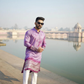 Magenta Sunshine Chanderi Kurta with Border