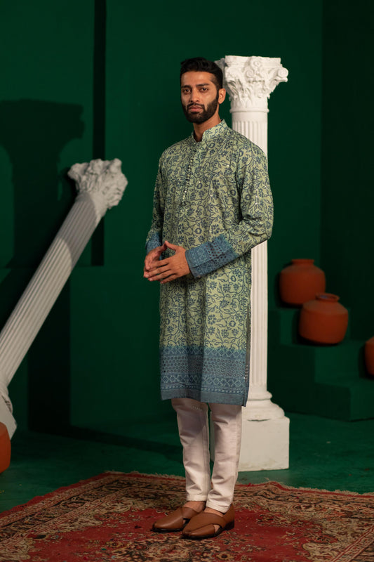 Light Blue Impression Kurta