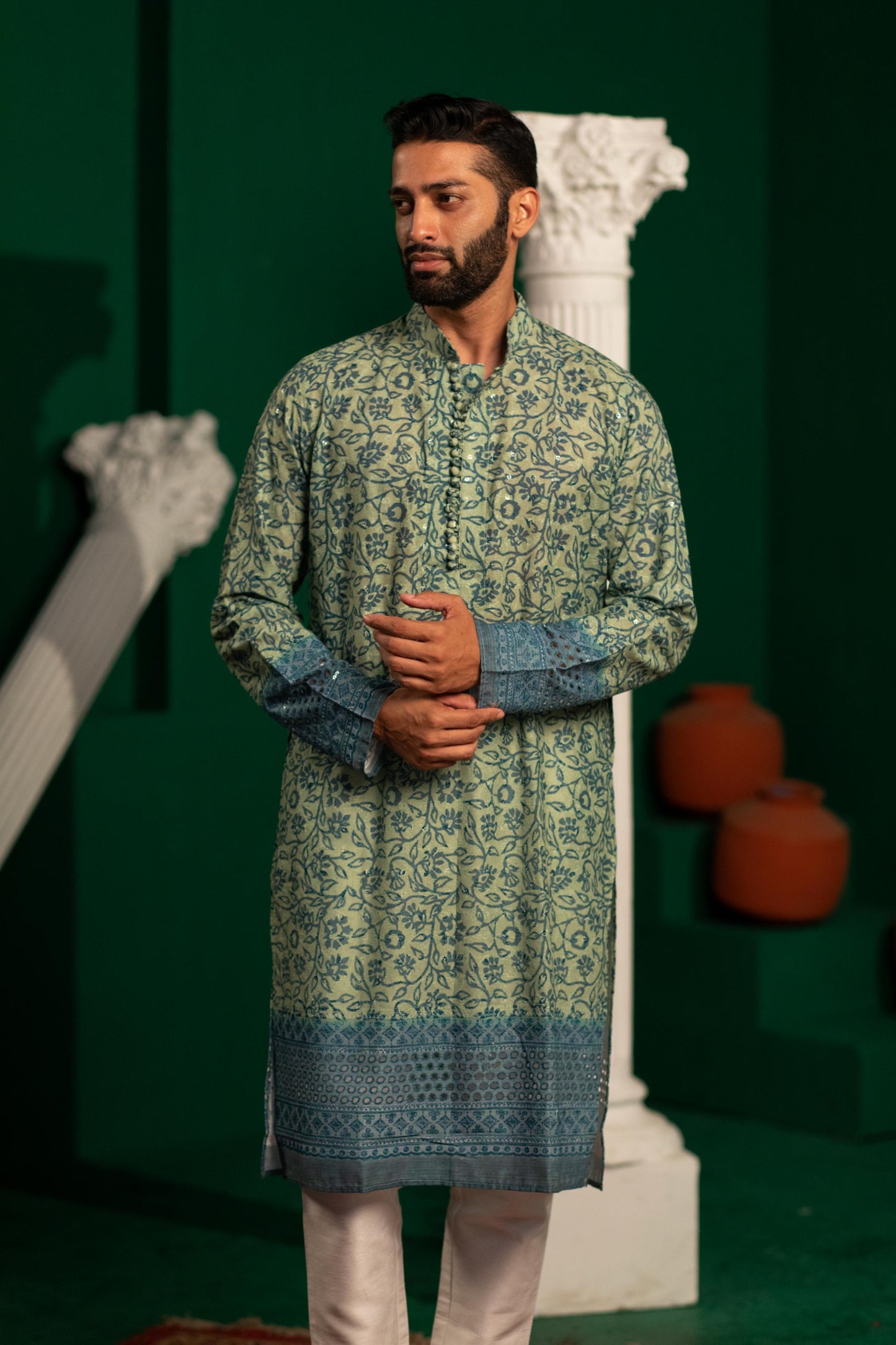 Light Blue Impression Kurta