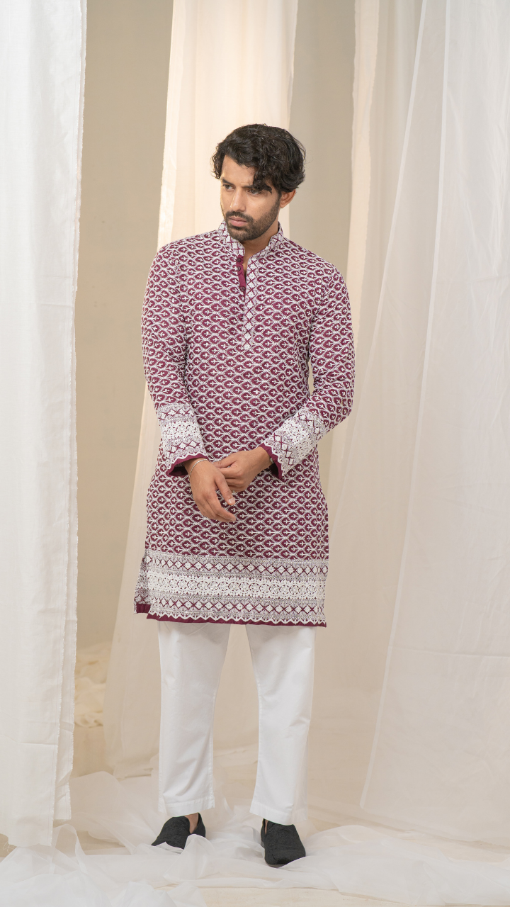 Majestic Mahal Chand Sequence Rayon Kurta