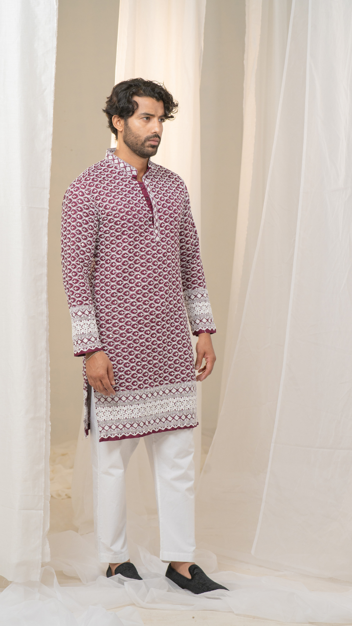 Majestic Mahal Chand Sequence Rayon Kurta