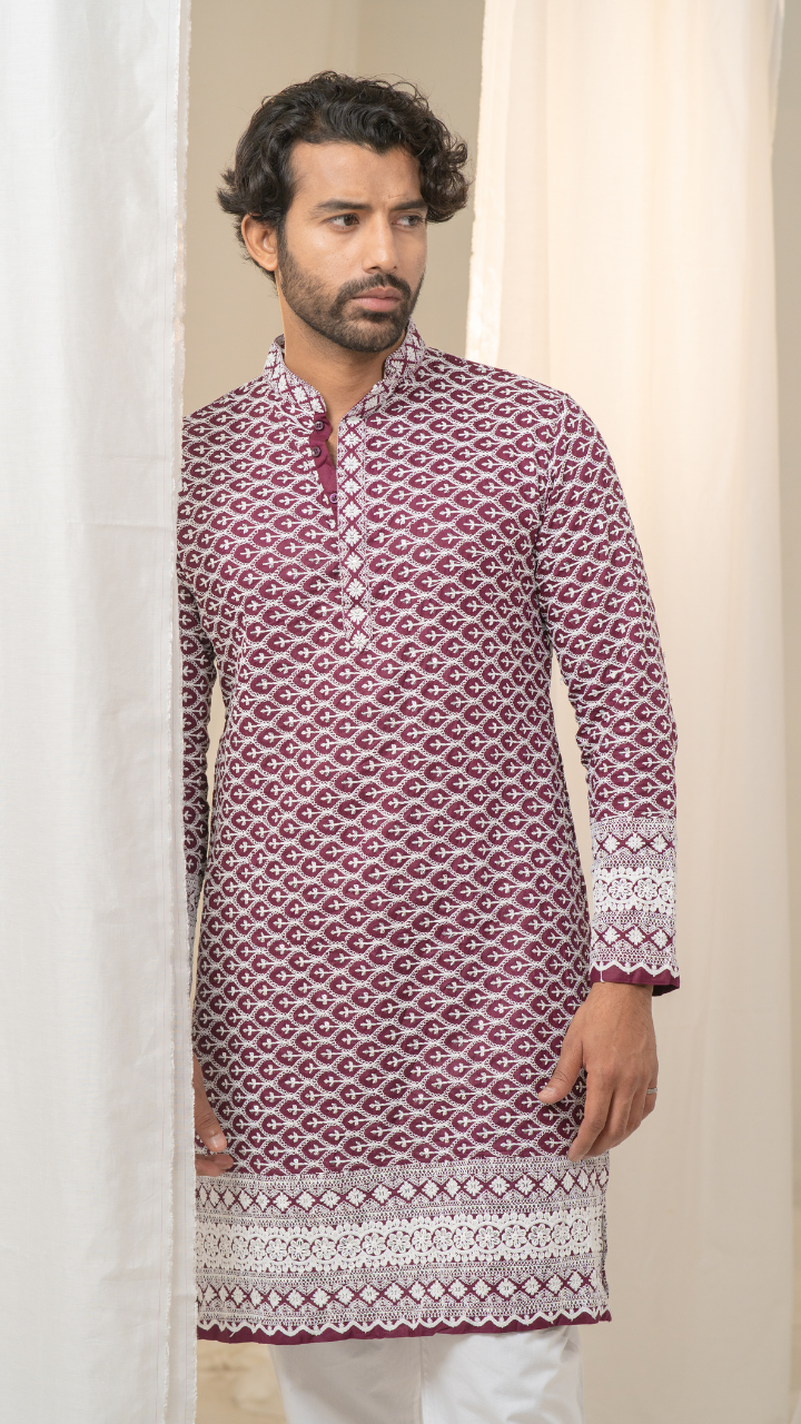 Majestic Mahal Chand Sequence Rayon Kurta