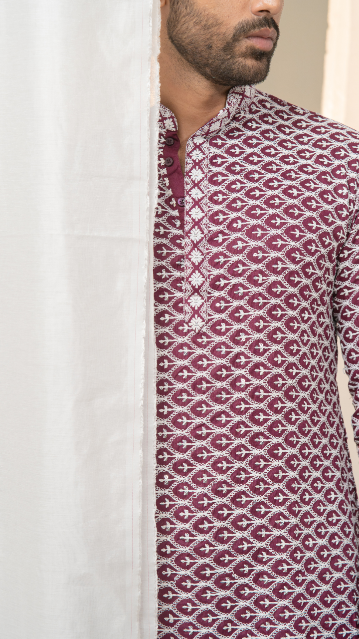 Majestic Mahal Chand Sequence Rayon Kurta